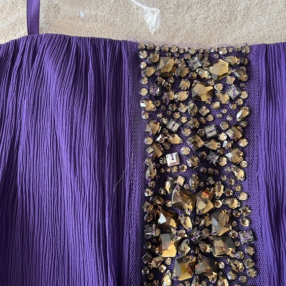 NWT BCBG MaxAzria Exene Silk Blend Strapless Dress 0 - Picture 15 of 16